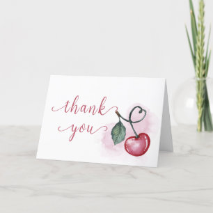 Cartão De Agradecimento Chá de fraldas Rustic Cherry Sweetheat