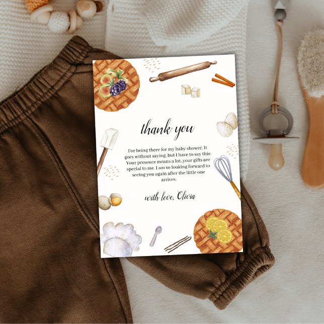 Cartão De Agradecimento Chá de fraldas Rústico Único (Unique Rustic Cutie Baking Pie Baby Shower Thank You Card)