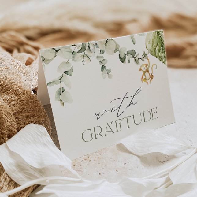 Cartão De Agradecimento Chá de fraldas Safari (Criador carregado)