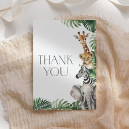 Cartão De Agradecimento Chá de fraldas Safari