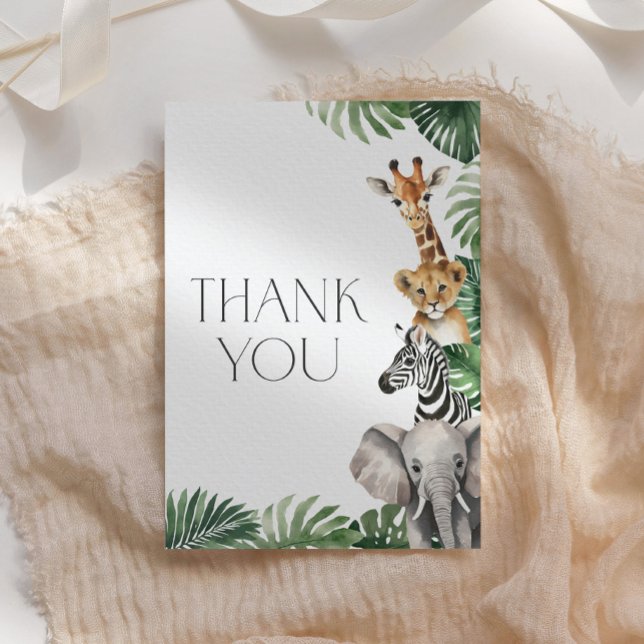 Cartão De Agradecimento Chá de fraldas Safari (Criador carregado)