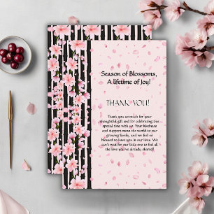 Cartão De Agradecimento Chá de fraldas Sakura Primavera Cherry Blossoms