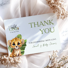 Cartão De Agradecimento Chá de fraldas Selvagem Animal Safari Selvagem Sel