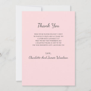 Cartão De Agradecimento Chá de fraldas Simples Obrigado