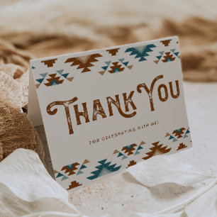 Cartão De Agradecimento Chá de fraldas Sudoeste Obrigado Bebê cowboy