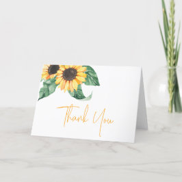 Cartão De Agradecimento Chá de fraldas Sunflower Obrigado