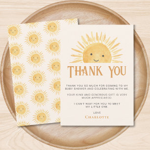 Cartão De Agradecimento Chá de fraldas Sunshine