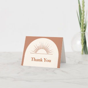 Cartão De Agradecimento Chá de fraldas Sunshine de Arch de Boho Minimalist