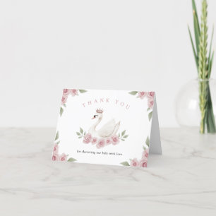 Cartão De Agradecimento Chá de fraldas Swan