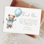 Cartão De Agradecimento Chá de fraldas Teddy Bear Boys<br><div class="desc">Cartões de agradecimentos De Chá de fraldas Dos Beares Teddy. Clique no botão personalizar para personalizar este design com seus detalhes.</div>