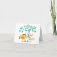 Chá de fraldas Tribal Woodland Animais Obrigado No