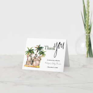 Cartão De Agradecimento Chá de fraldas tropical de Safari Wils