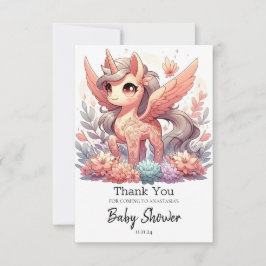 Cartão De Agradecimento Chá de fraldas Unicórnio Encantado