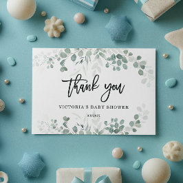 Cartão De Agradecimento Chá de fraldas verde bem-vindo