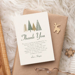 Cartão De Agradecimento Chá de fraldas Verde de inverno