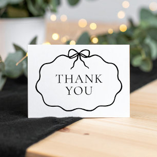 Cartão De Agradecimento Chá de fraldas Vintage Black Arco Girl