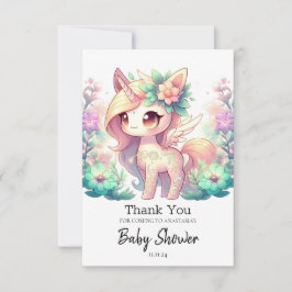 Cartão De Agradecimento Chá de fraldas Whimsical Unicorn