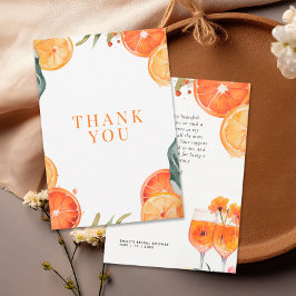 Cartão De Agradecimento Chá de Noiva Aperol Spritz Aquarela