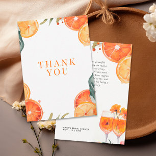 Cartão De Agradecimento Chá de Noiva Aperol Spritz Aquarela