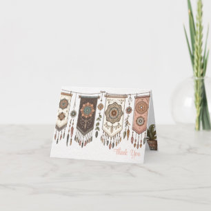 Cartão De Agradecimento Chá de Noiva Boho Bunting