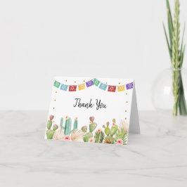 Cartão De Agradecimento Chá de Noiva Boho Cactus Fiesta