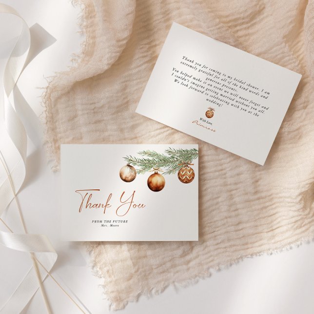 Cartão De Agradecimento Chá de Noiva Boho Férias de Inverno (Criador carregado)