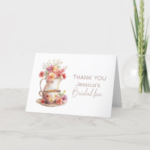Cartão De Agradecimento Chá de Noiva Boho Floral Vintage Chá de Noiva Boêm