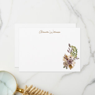 Cartão De Agradecimento Chá de Noiva Boho Rústico Botânico Personalizado