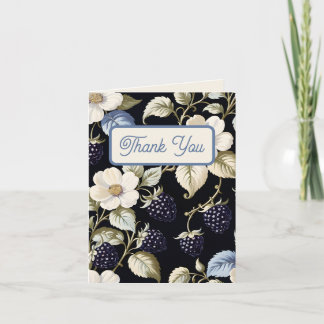 Cartão De Agradecimento Chá de Noiva Botânico Vintage Blackberry