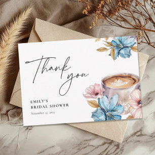 Cartão De Agradecimento Chá de Noiva Café Love is Brewing
