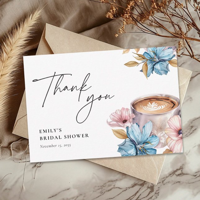 Cartão De Agradecimento Chá de Noiva Café Love is Brewing (Criador carregado)