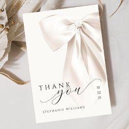Cartão De Agradecimento Chá de Noiva com Laço Branco