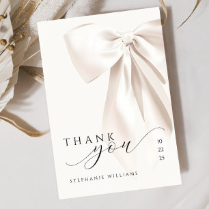 Cartão De Agradecimento Chá de Noiva com Laço Branco