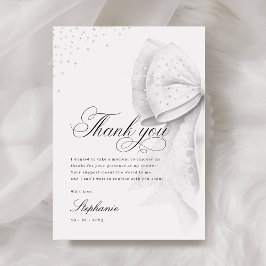 Cartão De Agradecimento Chá de Noiva com Laço Branco
