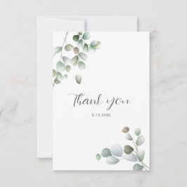 Cartão De Agradecimento Chá de Noiva com Letra em Aquarela Elegante