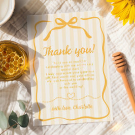 Cartão De Agradecimento Chá de Noiva com Mel