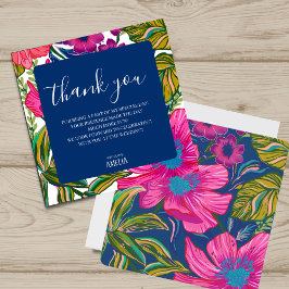 Cartão De Agradecimento Chá de noiva de aguarela moderna floral rosa quent