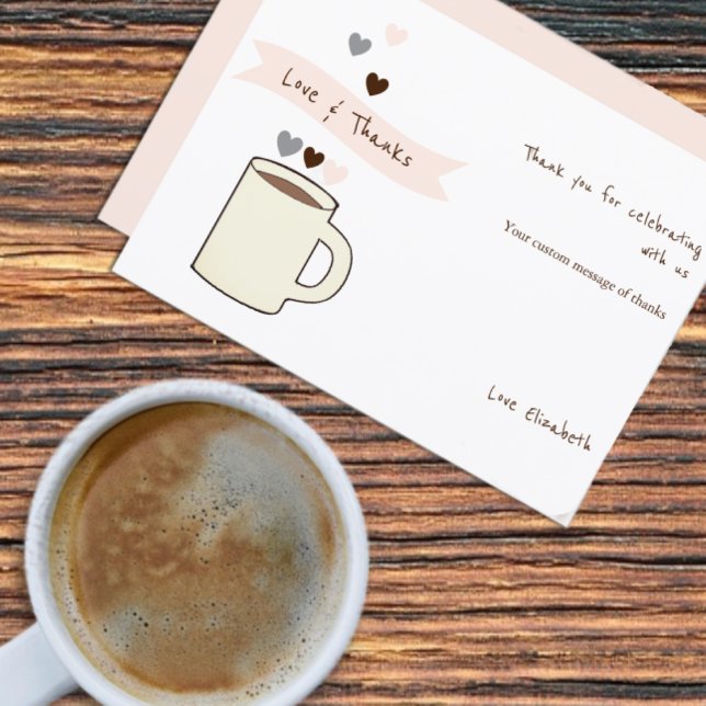 Cartão De Agradecimento Chá de Noiva de Café (Criador carregado)