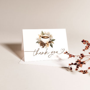 Cartão De Agradecimento Chá de Noiva de Café Love Is Brewing