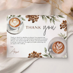 Cartão De Agradecimento Chá de Noiva de Café - O Amor Está no Preparo Obri