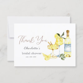 Cartão De Agradecimento Chá de Noiva de Cocktail Limoncello do Amor 