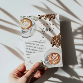 Cartão De Agradecimento Chá de Noiva do Café - O Amor está no Ar Obrigada