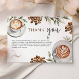 Cartão De Agradecimento Chá de Noiva do Café - O Amor está no Ar Obrigada