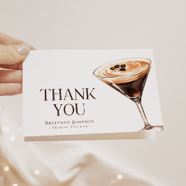 Cartão De Agradecimento Chá de Noiva Espresso Martini Amor está Cozinhando