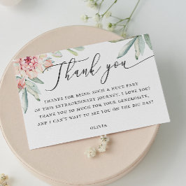 Cartão De Agradecimento Chá de Noiva Floral Boho | Aquarela Botânica