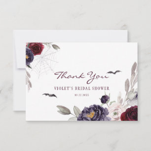 Cartão De Agradecimento Chá de Noiva Floral de Halloween