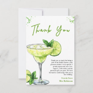 Cartão De Agradecimento Chá de Noiva Green Cocktail Margs & Matrimony