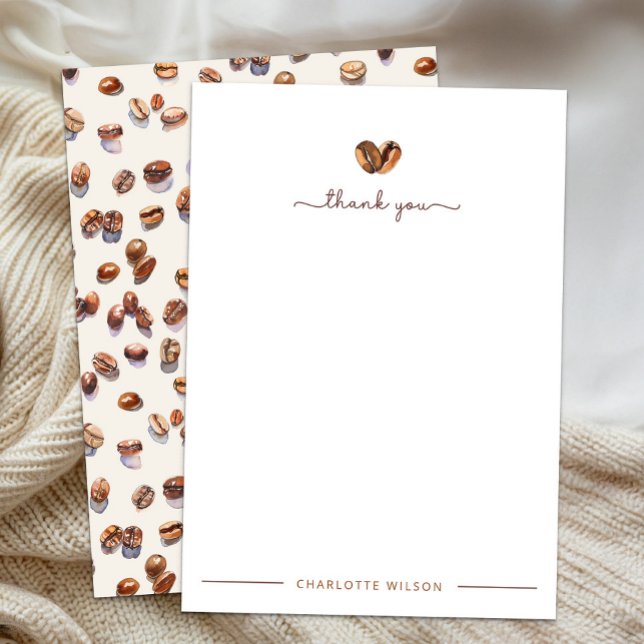 Cartão De Agradecimento Chá de Noiva Love Is Brewing (Coffee Themed Thank You Card)