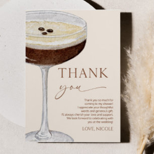 Cartão De Agradecimento Chá de Noiva Love Is Brewing Expresso Martini