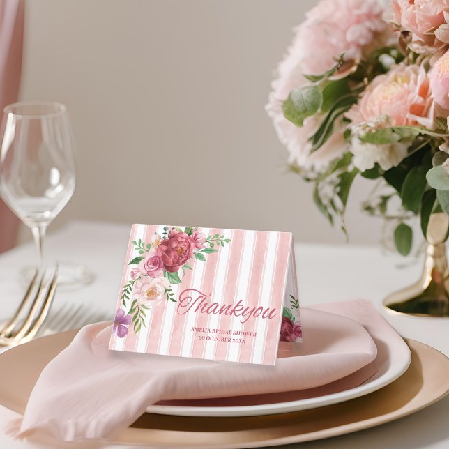 Cartão De Agradecimento Chá de noiva Love Shack Fiancé com laço rosa (Criador carregado)